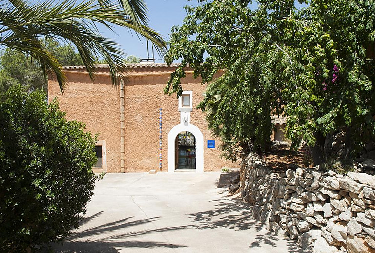 Garten mit Bäumen und Büschen vor der Finca